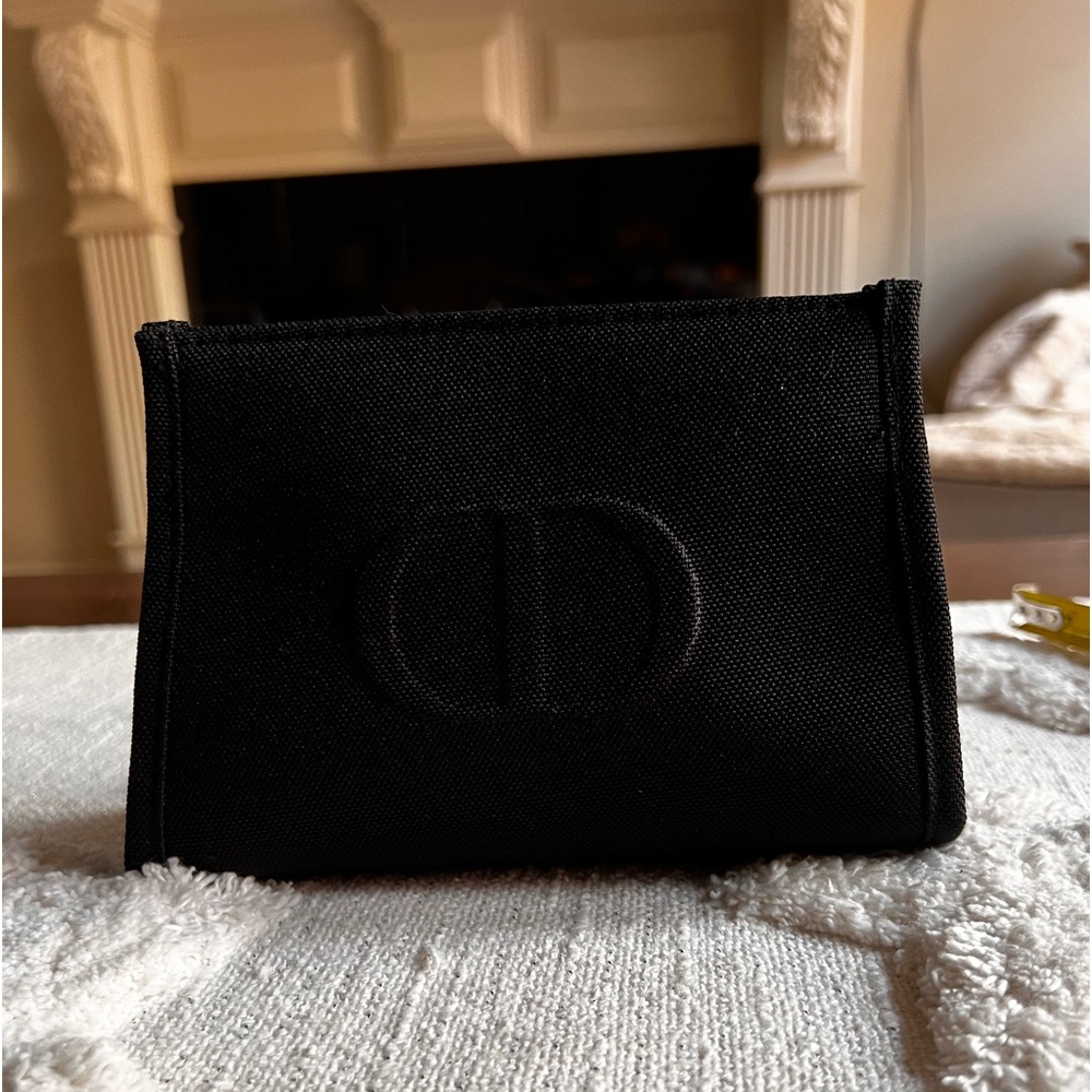 DIOR BLACK CANVAS COSMETICS BAG ~ NEW